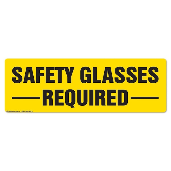 Safety Glasses Required 16in Non-Slip Floor Marker, 12PK, 16 in L, 16 in H, FD-2-C-16-12PK-99897